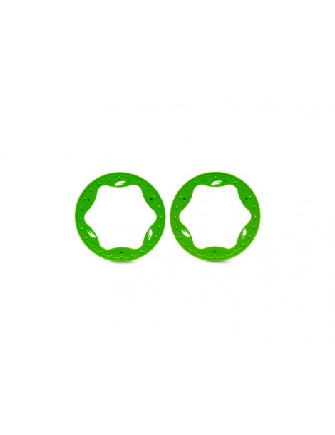 Traxxas Beadlock rings, front, green 3.5" (2)
