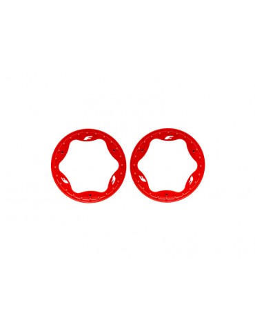 Traxxas Beadlock rings, front, red 3.5" (2)