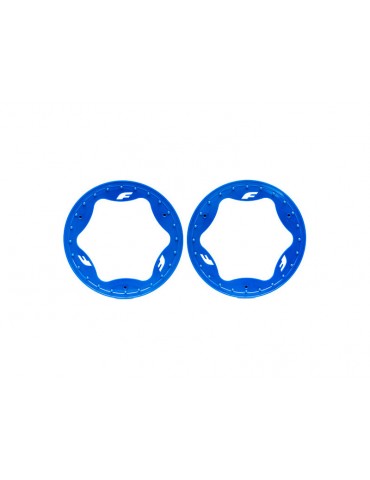Traxxas Beadlock rings, rear, blue 3.9" (2)