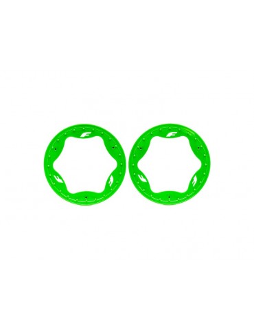 Traxxas Beadlock rings, rear, green 3.9" (2)