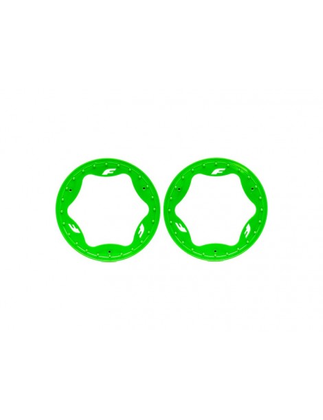 Traxxas Beadlock rings, rear, green 3.9" (2)
