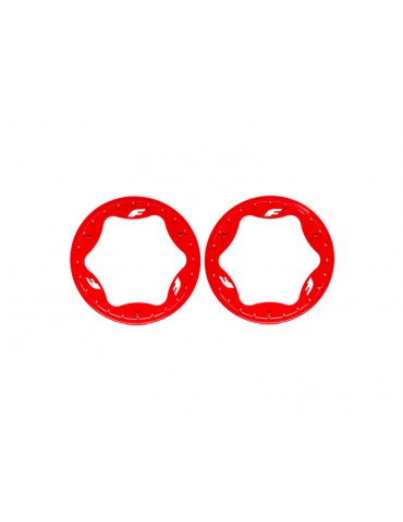 Traxxas Beadlock rings, rear, red 3.9" (2)