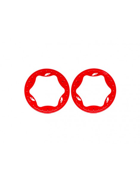 Traxxas Beadlock rings, rear, red 3.9" (2)