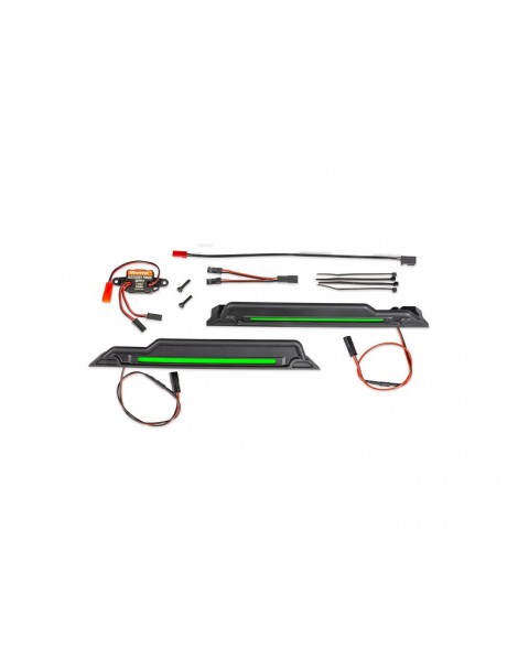 Traxxas LED light kit, green, complete (underbody)