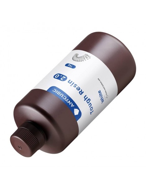 Derva 3D spausdinimui AnyCubic Tough Resin 2.0 Balta 1kg – CyborgShop