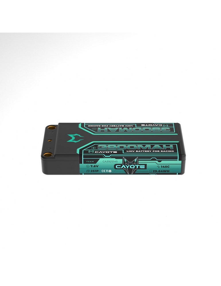Akumuliatorius CAYOTE Racing Shorty 3900mAh 7.6V 2S 145C HV LiPo (5mm, 142g)