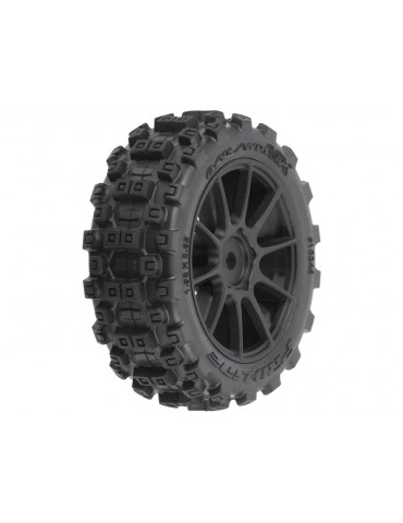 Pro-Line Badlands MX 1,9" Buggy padangos MTD Mach-10 juodi ratai: Typhon GROM