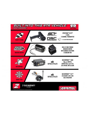 Arrma 1/10 Granite Mega 665 4WD RTR Green