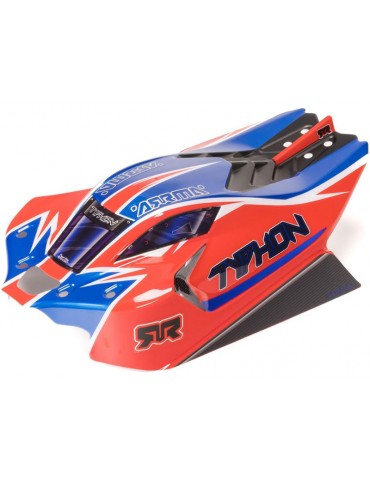 Arrma 1/8 Clipless Painted Decaled Body, Red: TYPHON 4X4