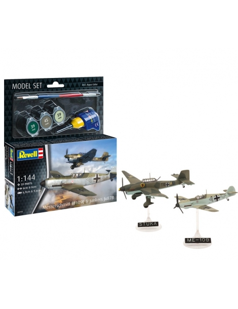 RVL63770-Revell Messerschmitt Bf109E & Ju87B Stuka (1:144) (set)