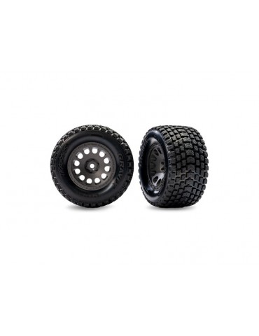Traxxas Tires & wheels 2.1/2.6", charcoal gray wheels, Gravix tires (front) (2)