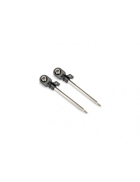 Traxxas Shock shafts, GT-Maxx, 72mm (steel, chrome finish) (2)