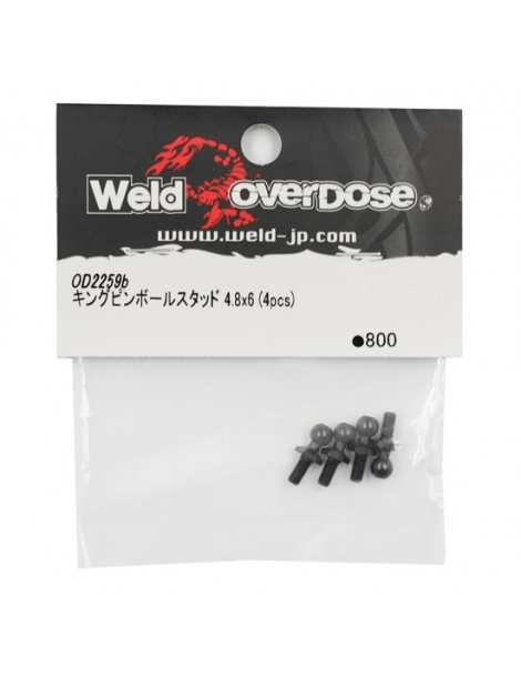 Overdose King Pin Ball Stud φ4.8mm x 6mm (4pcs)