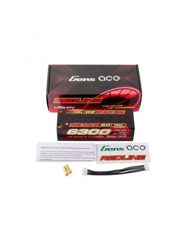 Akumuliatorius GensAce Redline 2.0 4S HV 15.2V-140C-6300 139x47x37mm 452g