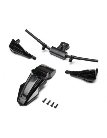 Losi Fender, Handguards & Handle Bars, Black: PM-SM