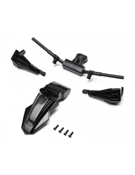 Losi Fender, Handguards & Handle Bars, Black: PM-SM