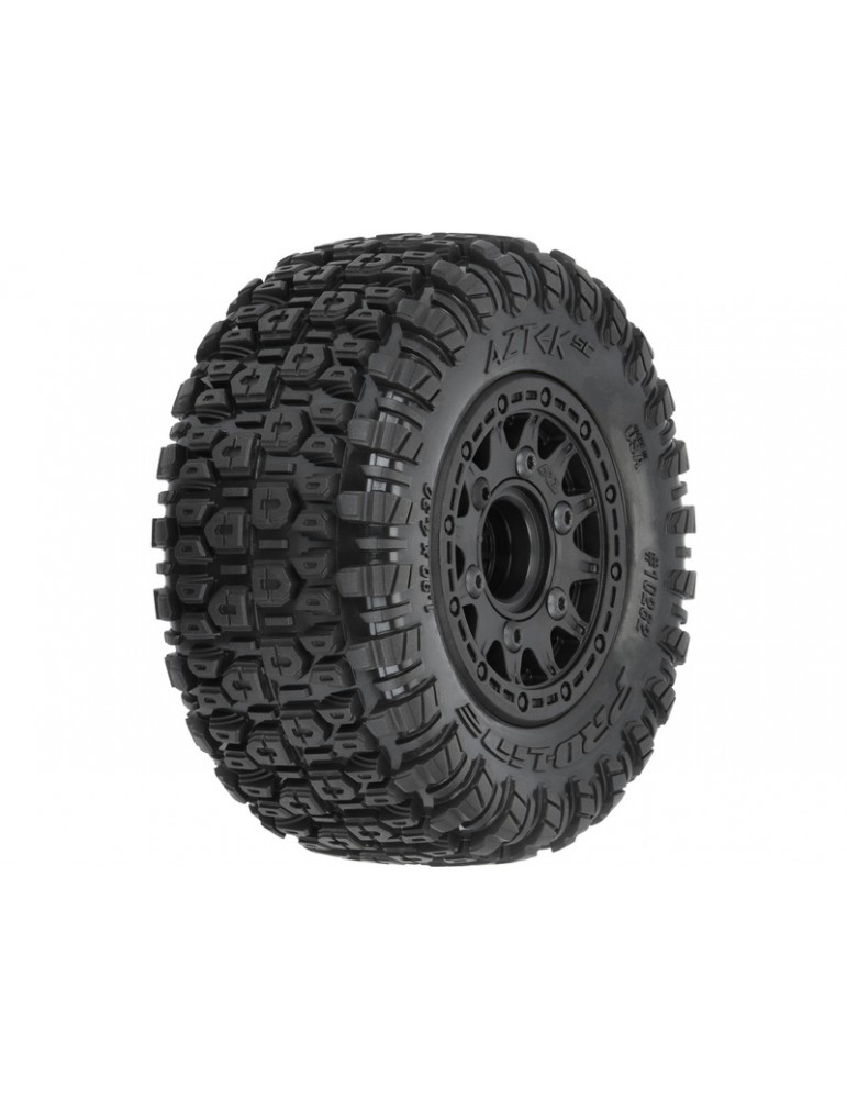 Pro-Line Aztek SC 2.2"/3.0" M2 (Medium) Tires Mounted on Raid Black 6x30 Removable Hex (12mm & 14mm)