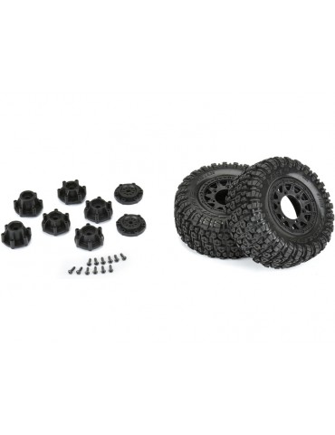 Pro-Line Aztek SC 2.2"/3.0" M2 (Medium) Tires Mounted on Raid Black 6x30 Removable Hex (12mm & 14mm)