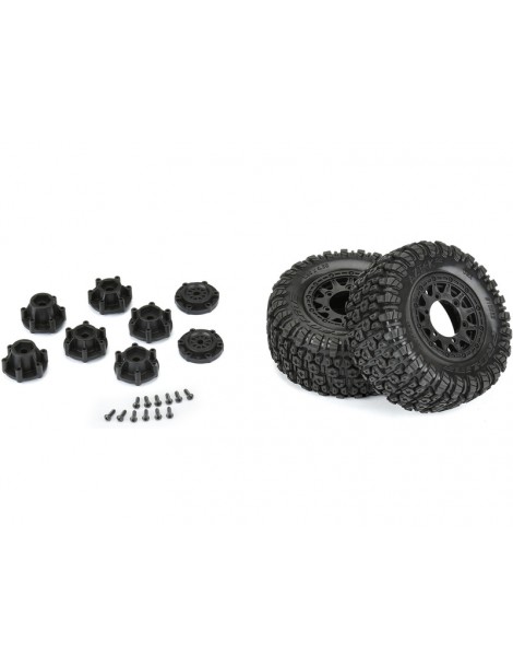 Pro-Line Aztek SC 2.2"/3.0" M2 (Medium) Tires Mounted on Raid Black 6x30 Removable Hex (12mm & 14mm)