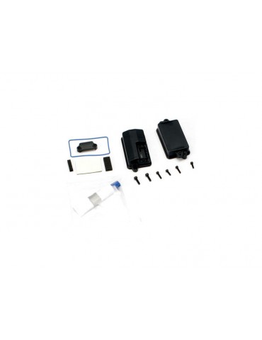 Traxxas Box, receiver (sealed)/ foam pad/2.5x8mm CS (4)/ 3x10mm CS (2)