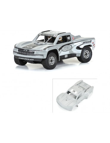 Pro-Line pilkas 2019 Chevy Silverado Trophy Truck kėbulas 1/16 GROM modeliui