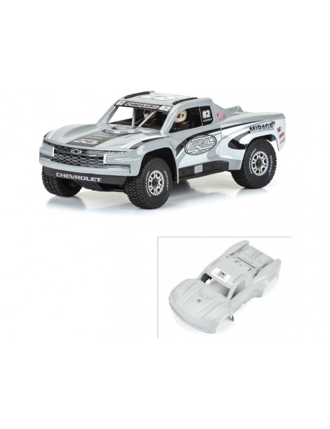 Pro-Line pilkas 2019 Chevy Silverado Trophy Truck kėbulas 1/16 GROM modeliui