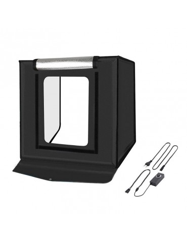 Photo Studio Puluz LED 60 cm, 3380 lm – šviesdėžė su fonais