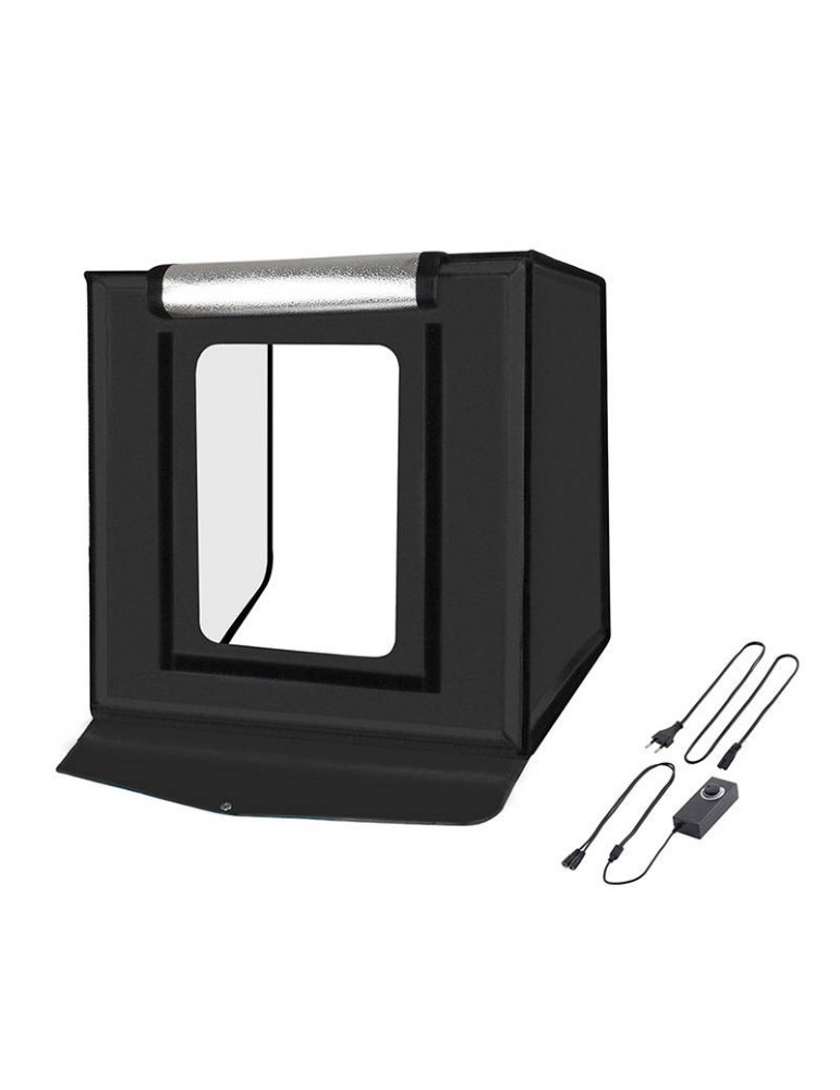 Photo Studio Puluz LED 60 cm, 3380 lm – šviesdėžė su fonais
