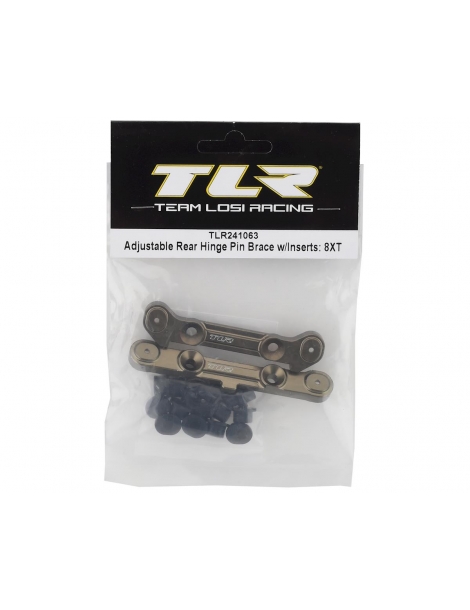 TLR Adjustable Rear Hinge Pin Brace w/Inserts: 8XT