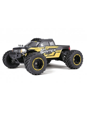 RC modelis BlackZon Smyter MT 1/12 geltonas monster truck su LED apšvietimu