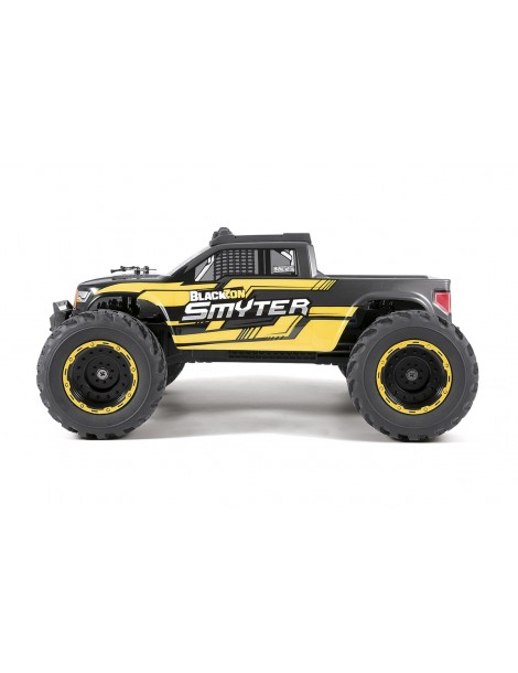 RC modelis BlackZon Smyter MT 1/12 geltonas monster truck su LED apšvietimu