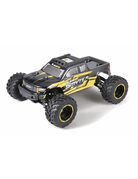 RC modelis BlackZon Smyter MT 1/12 geltonas monster truck su LED apšvietimu