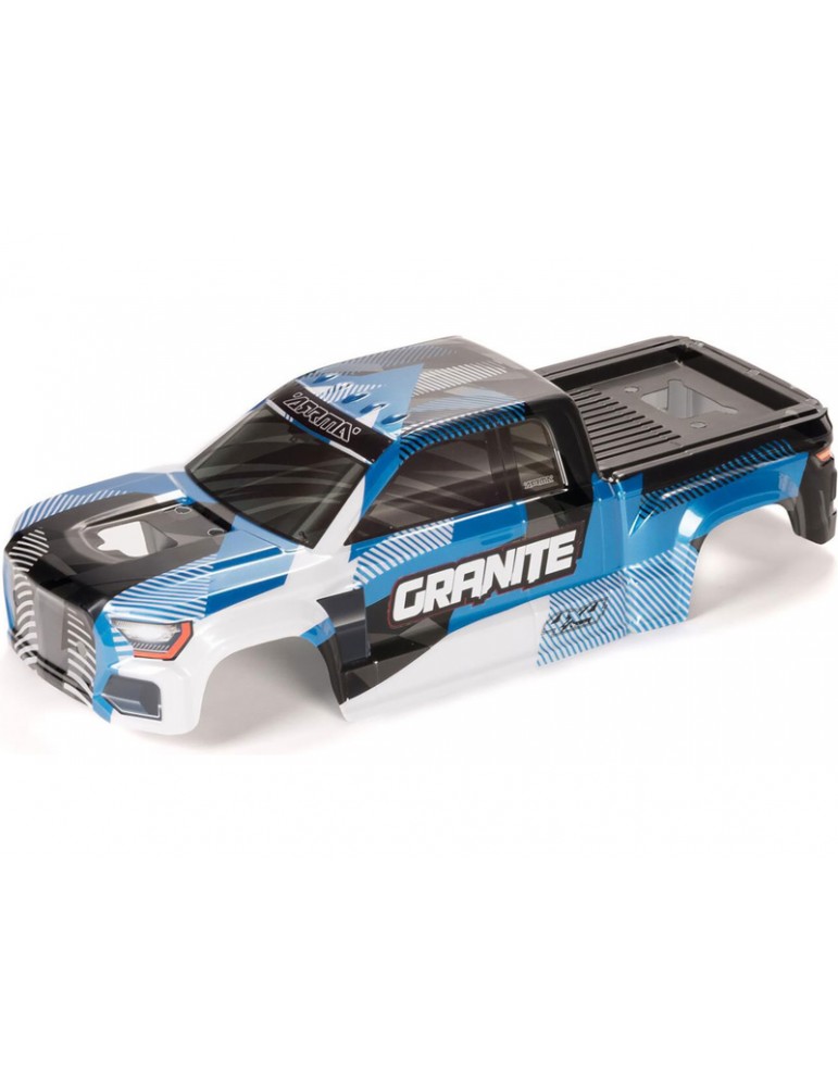 Arrma Clipless dažytas dažais dekoruotas kėbulas su apdaila, mėlynos spalvos: Granite 4x4