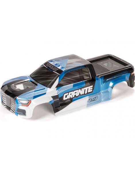 Arrma Clipless dažytas dažais dekoruotas kėbulas su apdaila, mėlynos spalvos: Granite 4x4