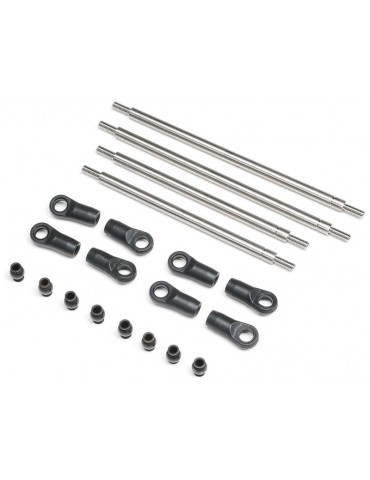 Axial Rear Upper/Lower 4WS Links Set, Titanium: AXP8