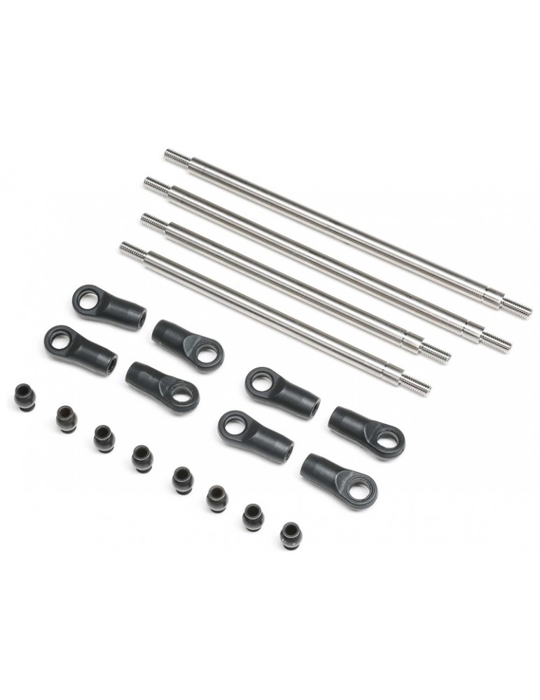 Axial Rear Upper/Lower 4WS Links Set, Titanium: AXP8