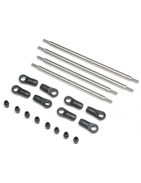 Axial Rear Upper/Lower 4WS Links Set, Titanium: AXP8