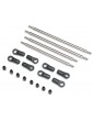 Axial Rear Upper/Lower 4WS Links Set, Titanium: AXP8