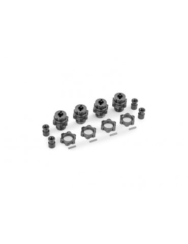 Traxxas ratų stebulės, dantytos, 17 mm, trumpos (pilkai anoduotos) (4) (skirtos 9080)