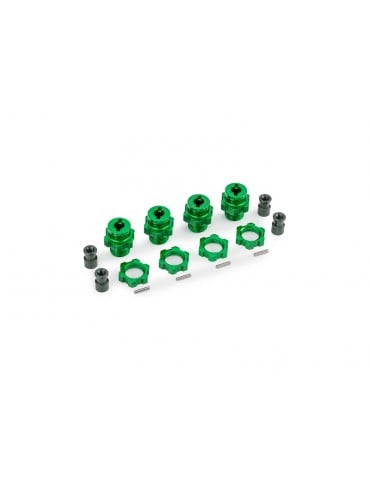 Traxxas ratų stebulės, dantytos, 17 mm, trumpos (žaliai anoduotos) (4) (skirtos 9080)
