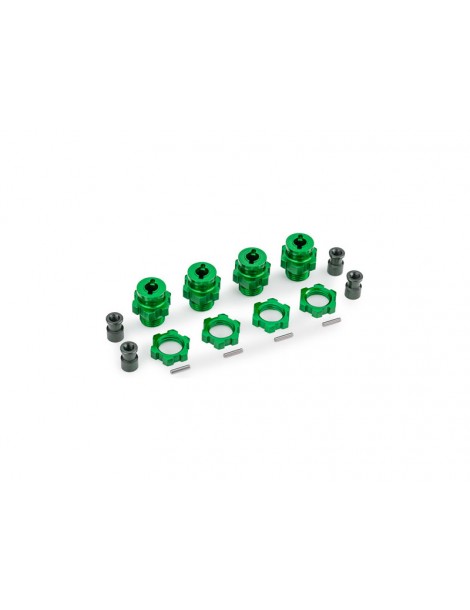 Traxxas ratų stebulės, dantytos, 17 mm, trumpos (žaliai anoduotos) (4) (skirtos 9080)