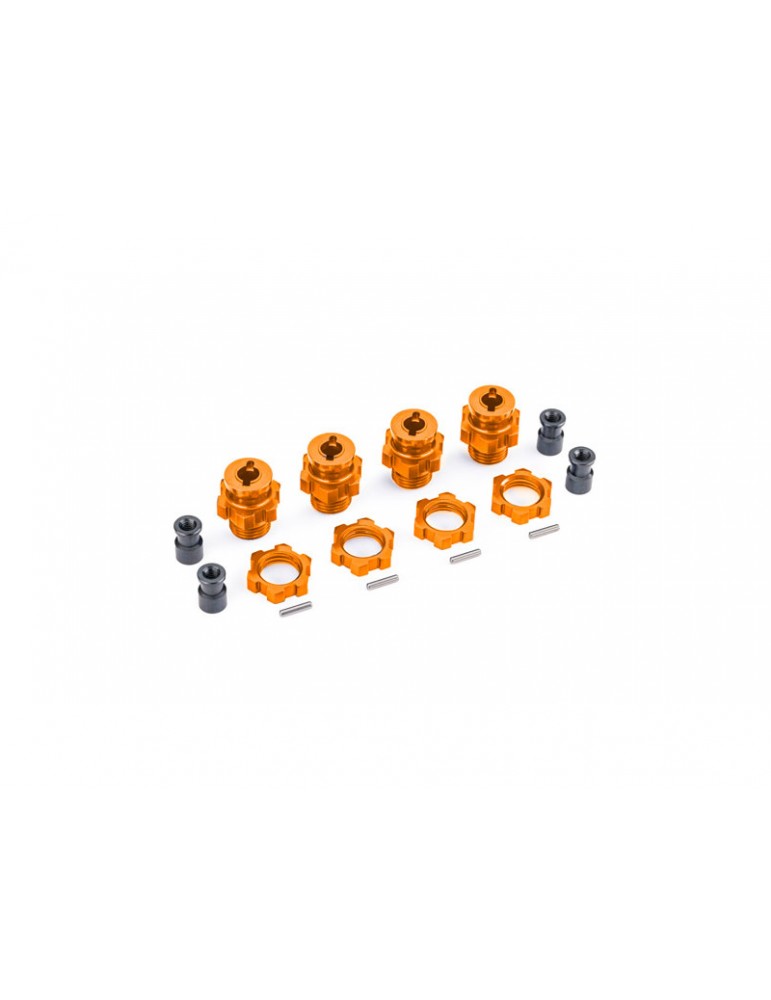 Traxxas ratų stebulės, dantytos, 17 mm, trumpos (oranžinės anoduotos) (4) (skirtos 9080)