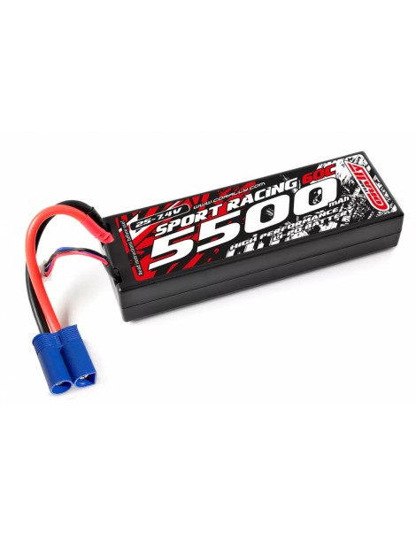 Sport Racing 60C - 5500mAh - 7.4V 2S - LiPo Stick Hardcase - EC-5