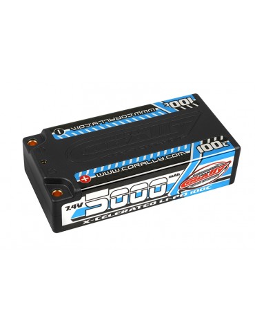 X-Celerated 100C LiPo Battery - 5000 mAh - 7.4V - Stick 2S - 4mm Bullit