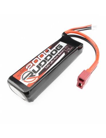 RUDDOG 2000mAh 30C 7.4V LiPo Pack Battery with T-Plug