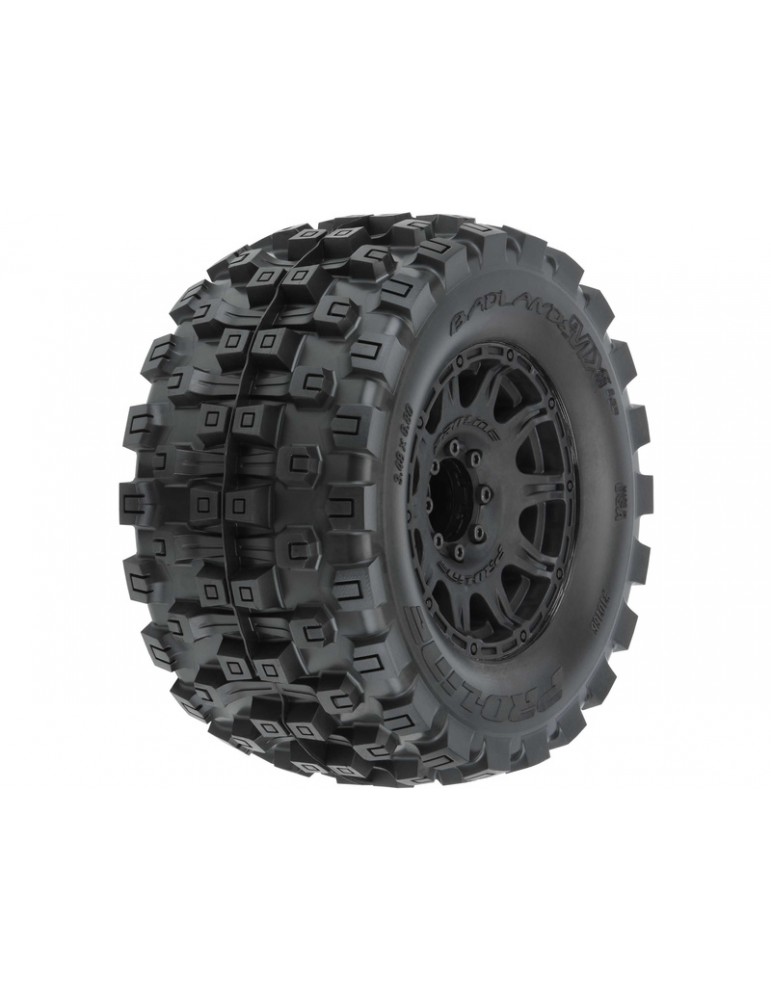 Pro-Line Wheels 3.8", Badlands MX38 HP BELTED 3.8" MT H17mm Blk Raid (2)