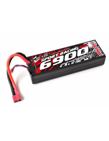 Akumuliatorius Sport Racing 60C 6900mAh 7.4V 2S LiPo Stick Hardcase T-Dean