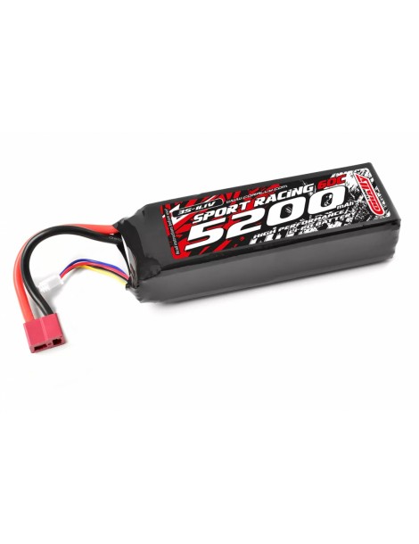Sport Racing 60C - 5200mAh - 11.1V 3S - LiPo Semi-Soft case - T-Dean
