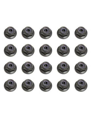 Locknuts, M3, flanged, black