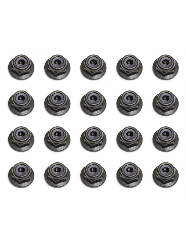 Locknuts, M3, flanged, black
